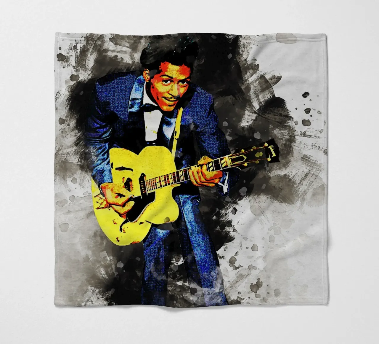 Smudge Chuck Berry fleece blanket by Gunawan Rb