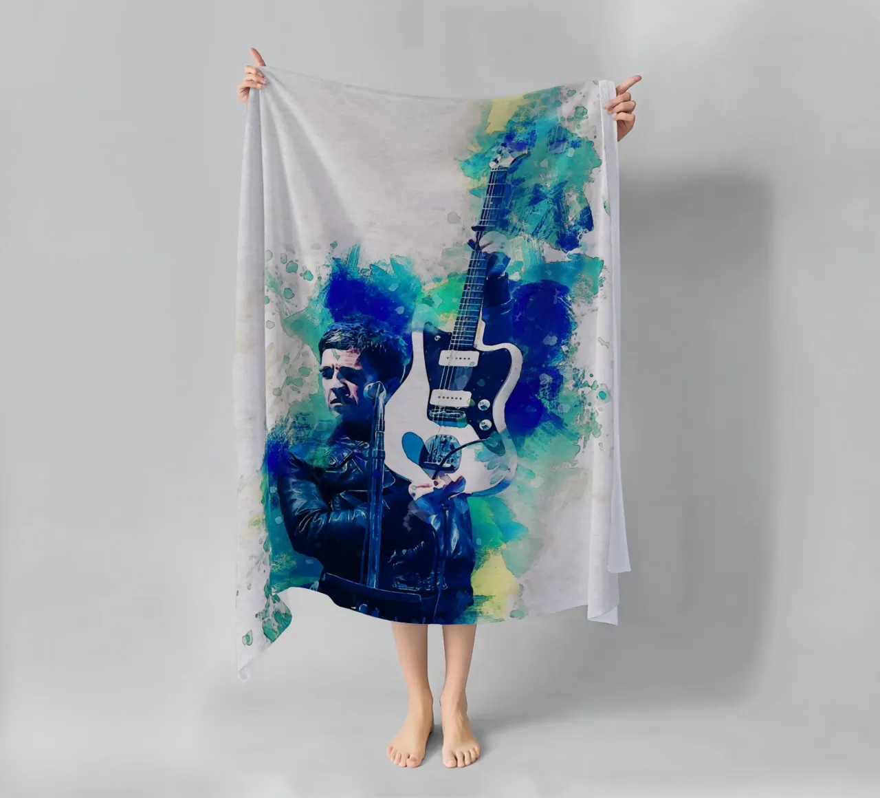 Smudge Noel Gallagher beach towel by Gunawan Rb