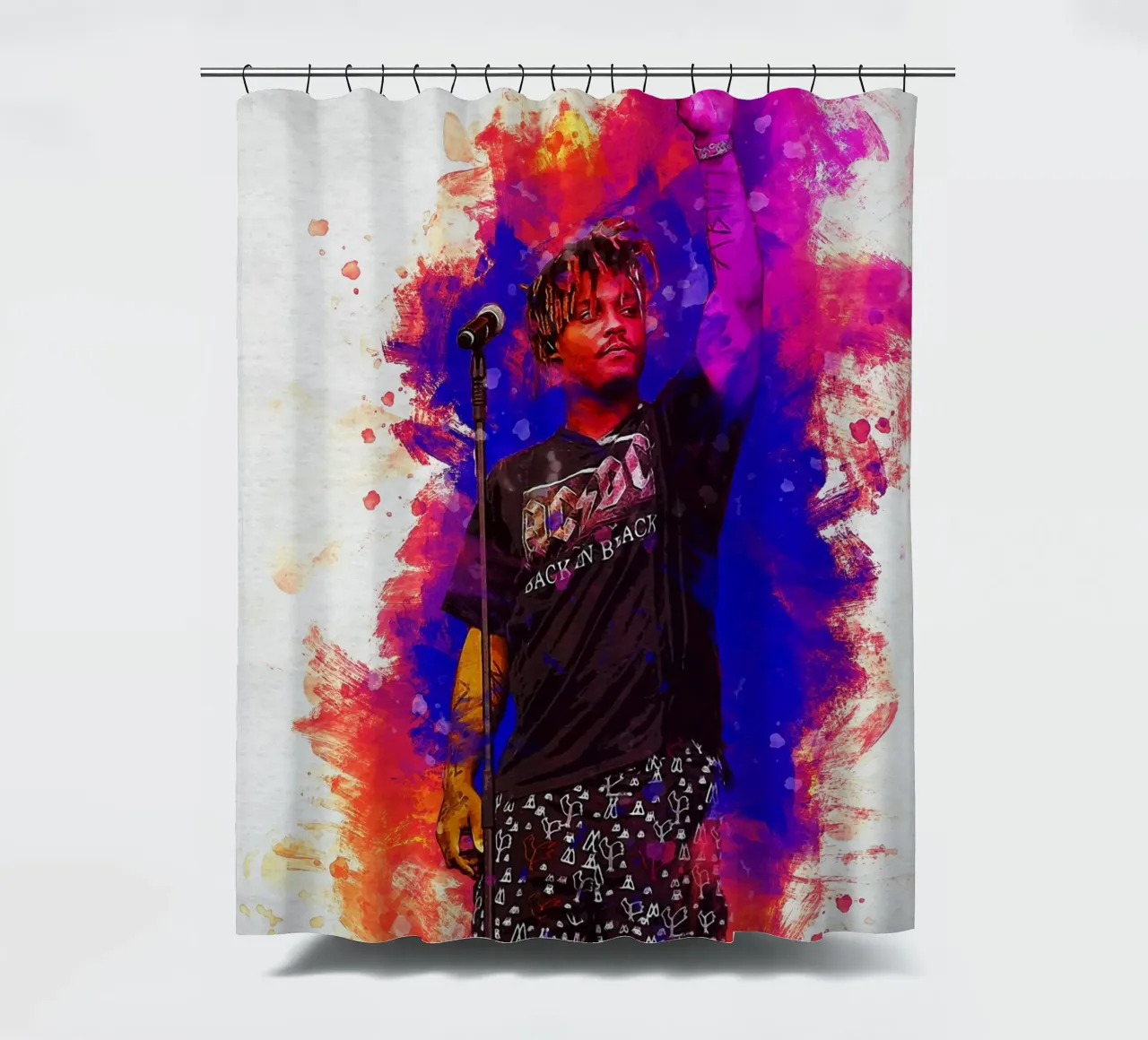 Smudge Juice wrld Live in Concert shower curtain by Gunawan Rb