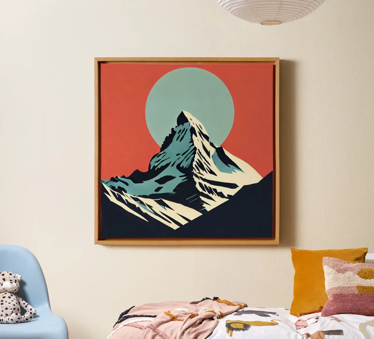 Berg - Vintage posterafdruk canvas met Baklijst van posterprints-by-nomad