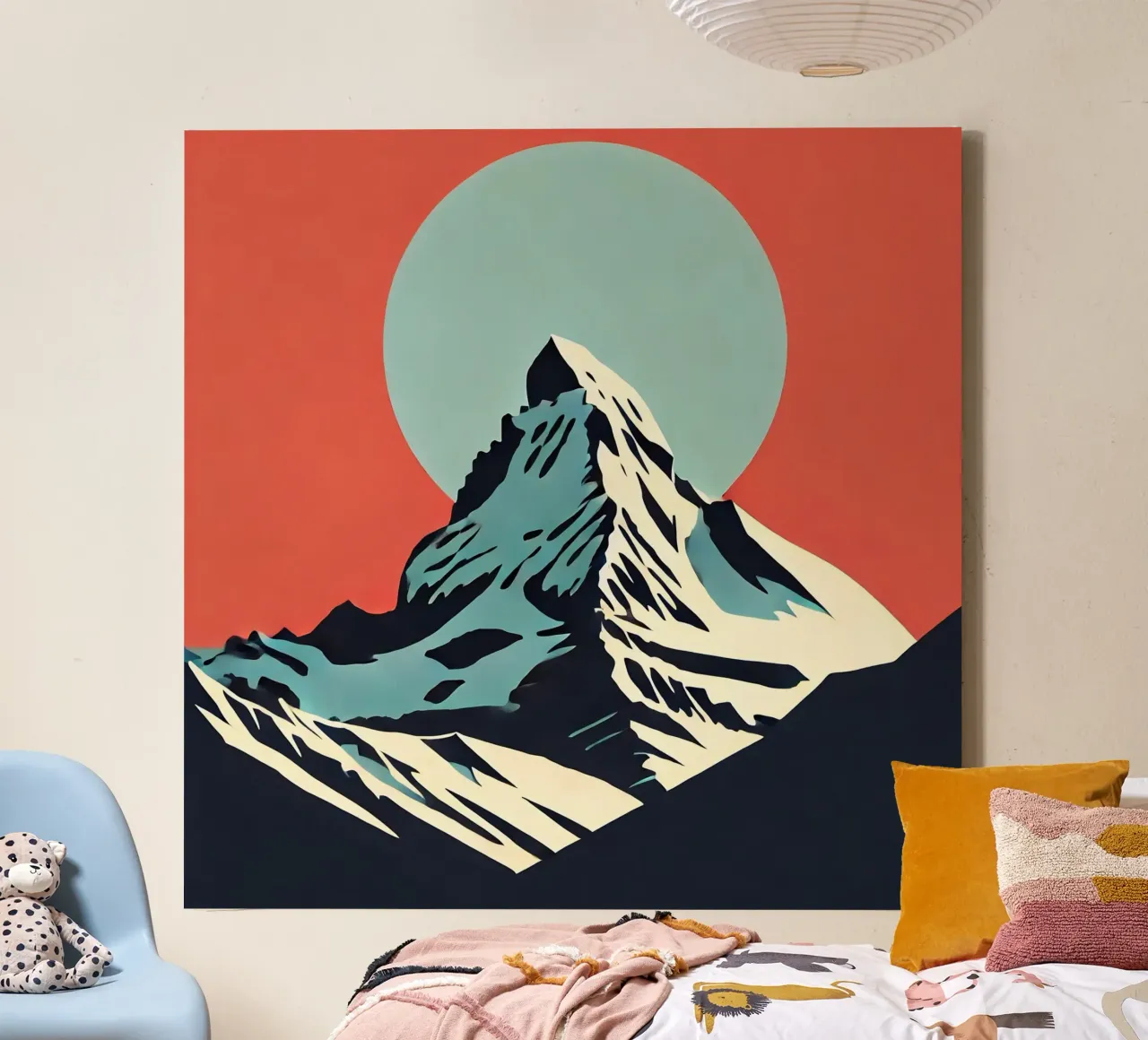 Berg - Vintage posterafdruk canvas met Baklijst van posterprints-by-nomad