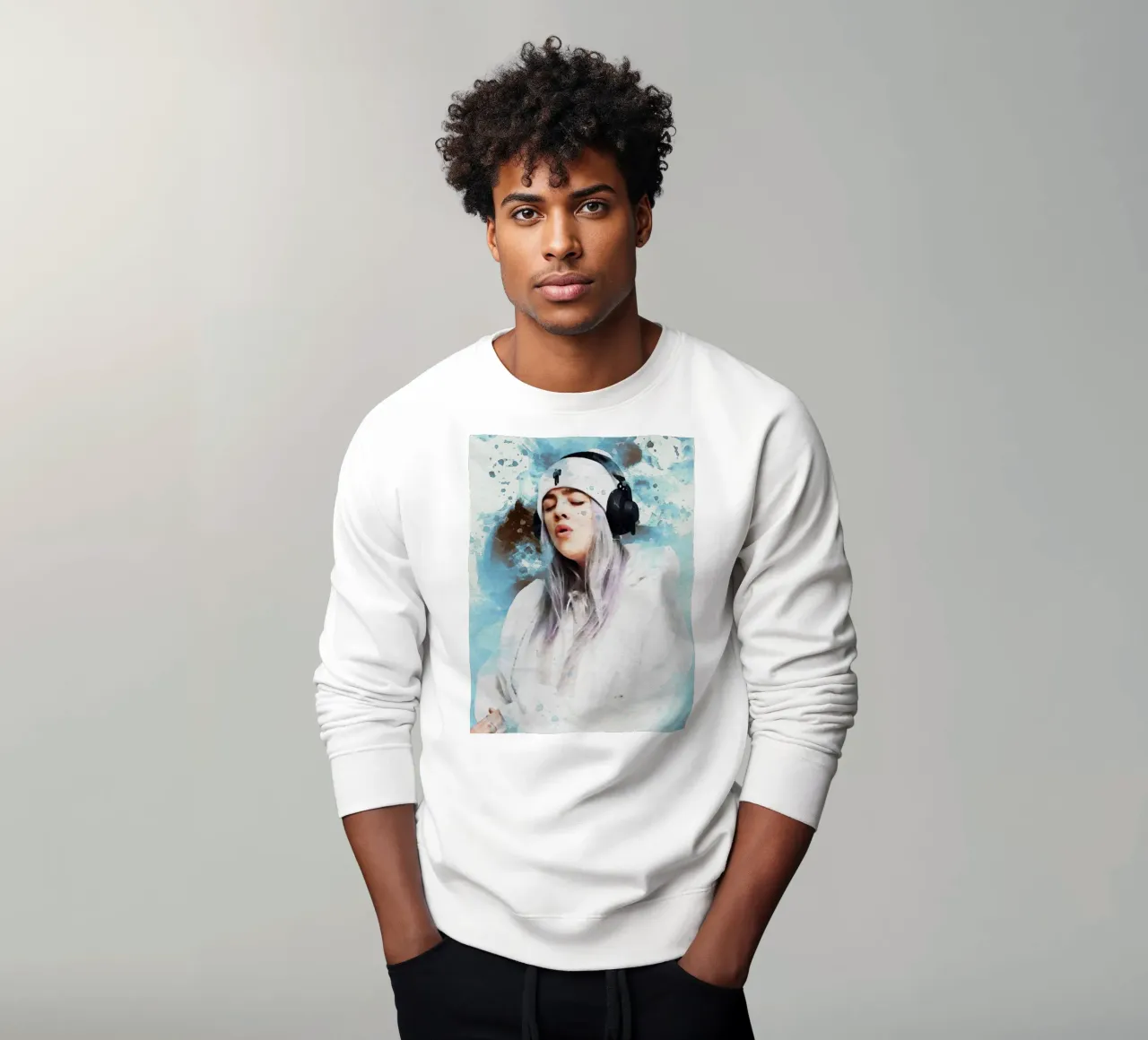 Smudge Ritratto Billie Eilish felpa da Gunawan Rb