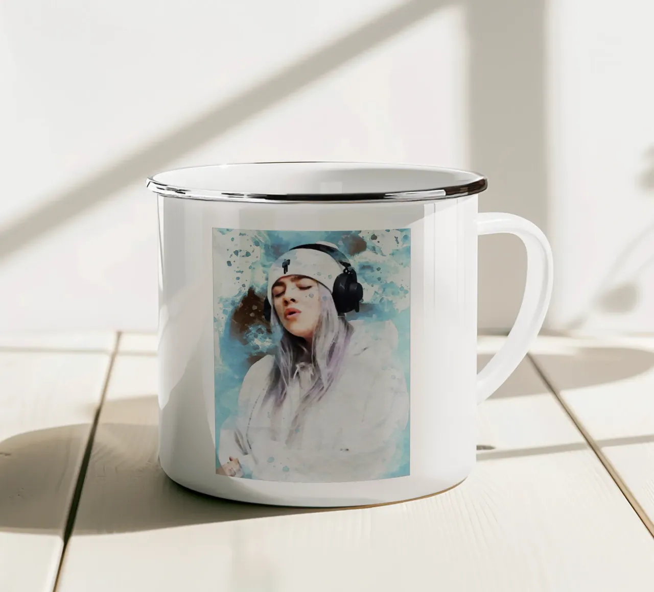 Smudge Ritratto Billie Eilish tazza in smalto da Gunawan Rb