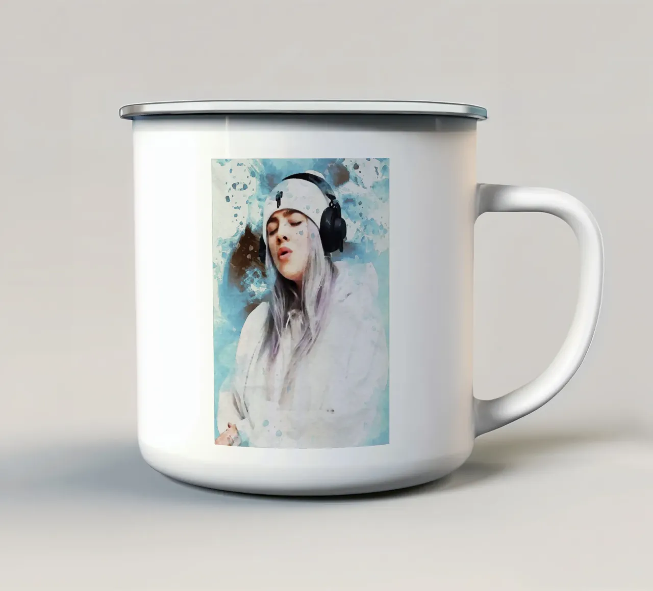 Smudge Ritratto Billie Eilish tazza in smalto da Gunawan Rb