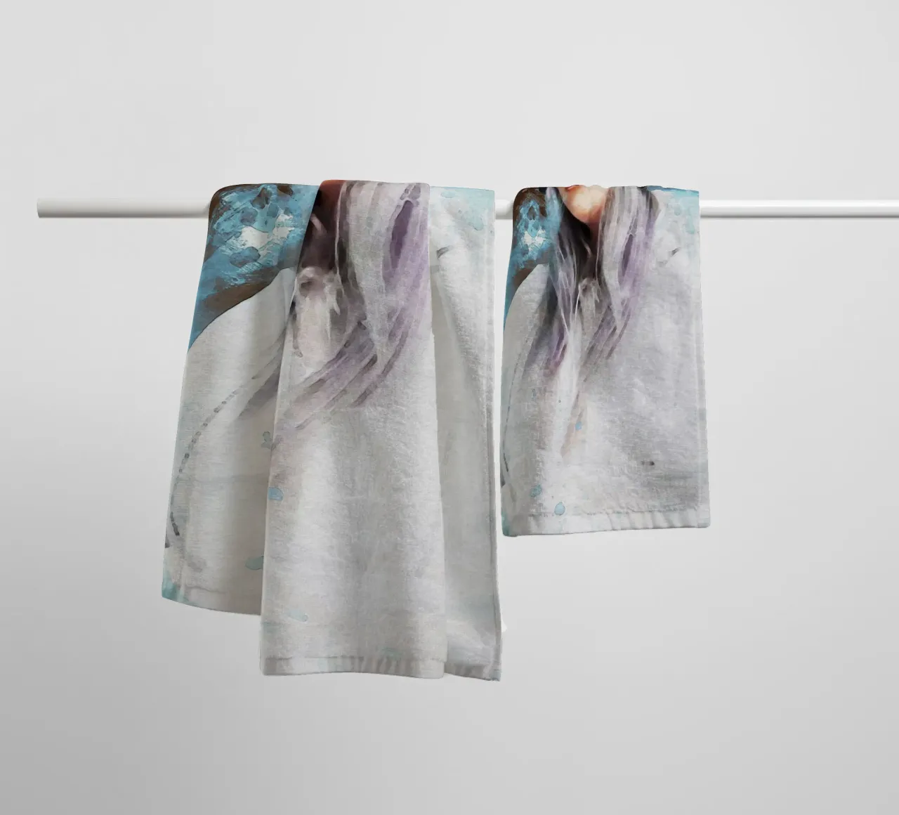Smudge Ritratto Billie Eilish asciugamano da bagno da Gunawan Rb