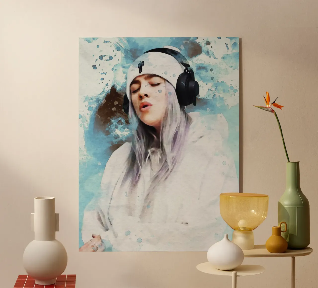 Smudge Ritratto Billie Eilish plexiglass da Gunawan Rb