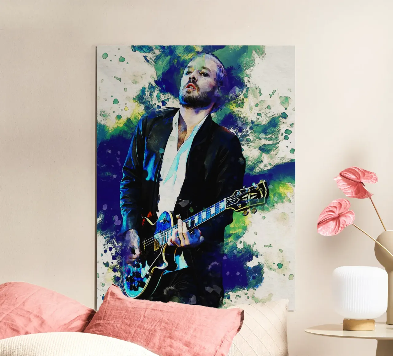 Smudge Porträt Daniel Johns Poster mit Kunststoffrahmen von Gunawan Rb