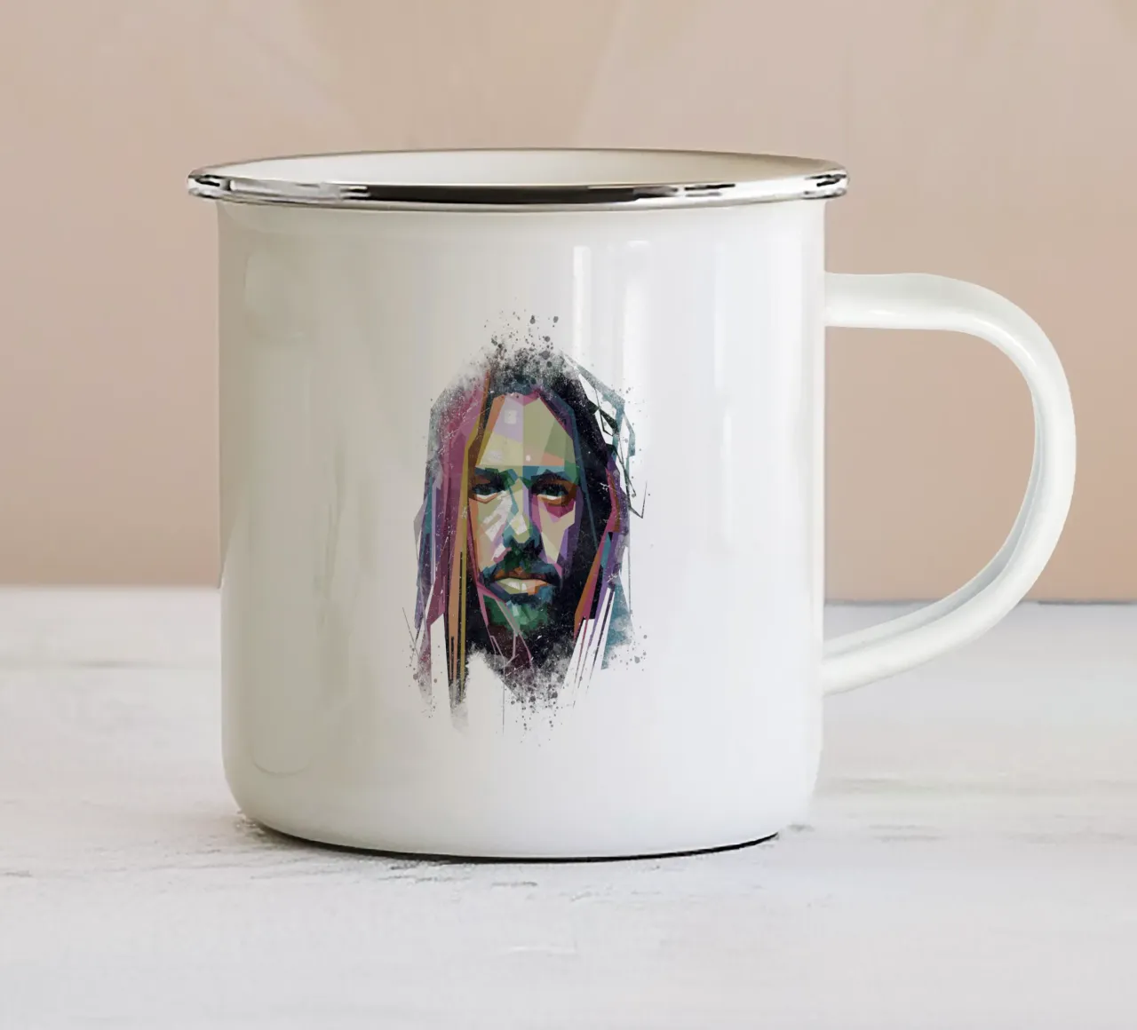 Fanart di Taylor Hawkins WPAP tazza in smalto da Alkahfsmart