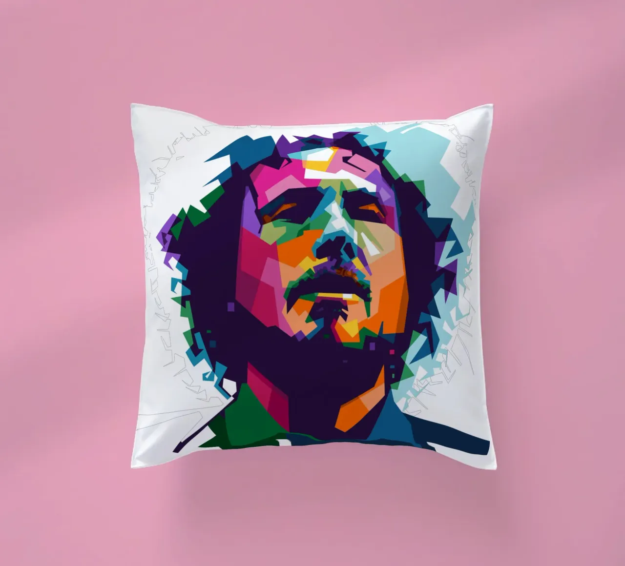 Zack de la Rocha WPAP fanart cuscino da Alkahfsmart