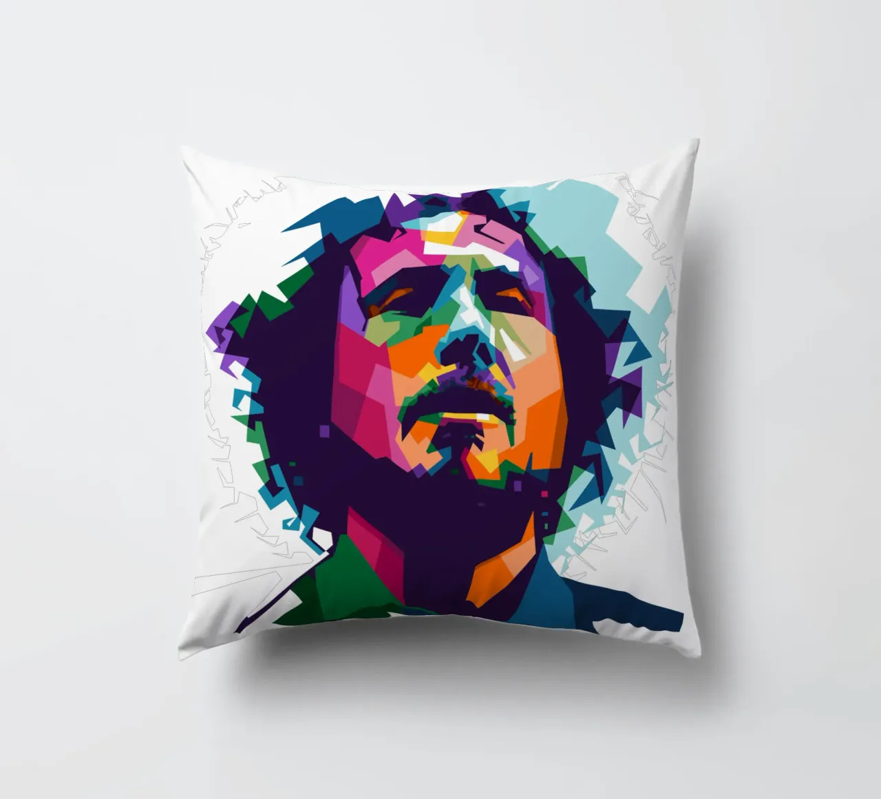 Zack de la Rocha WPAP fanart cuscino da Alkahfsmart