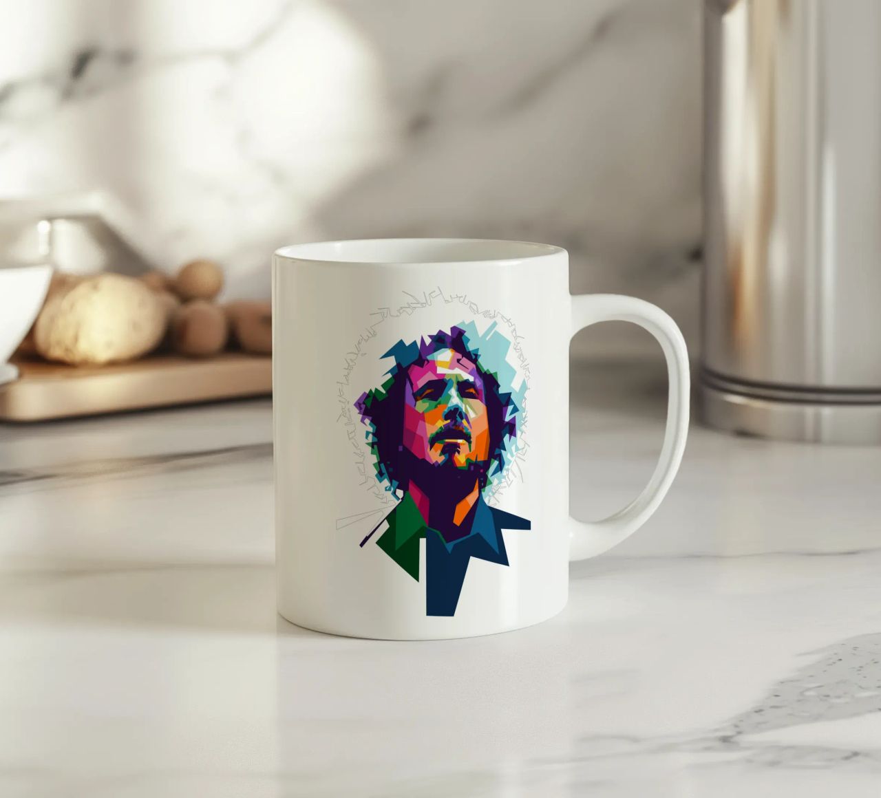 Zack de la Rocha WPAP fanart keramische mok van Alkahfsmart