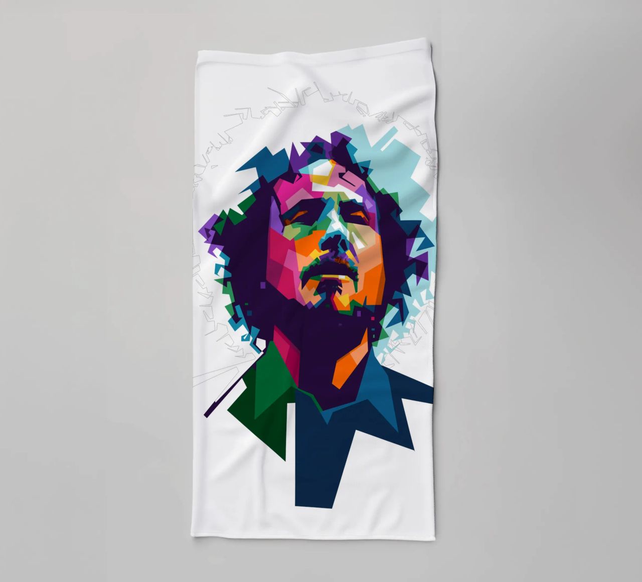 Zack de la Rocha WPAP fanart badhanddoek van Alkahfsmart