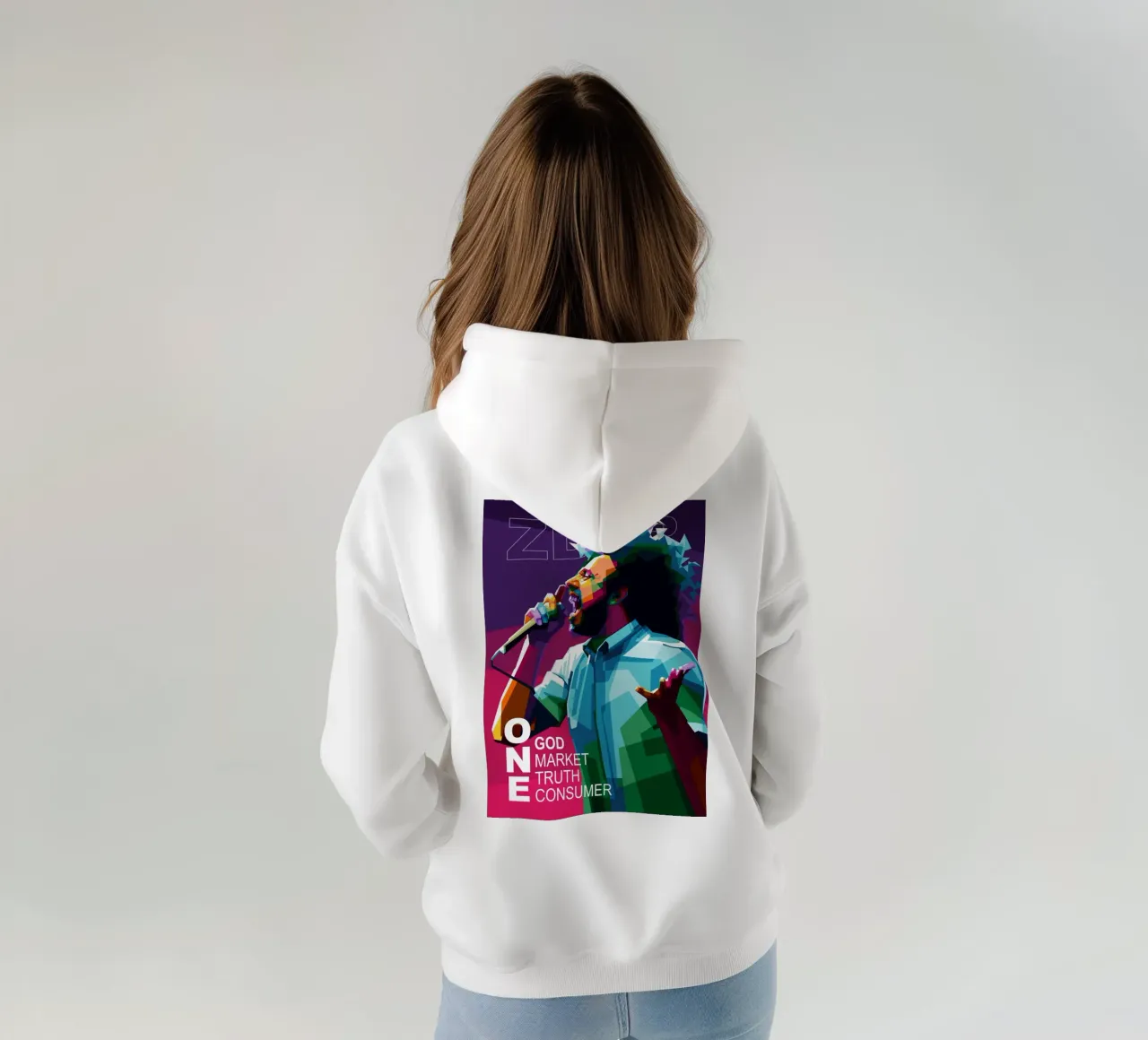 UN DIOS, UN MERCADO, UNA VERDAD, UN CONSUMIDOR. sudadera con capucha de Alkahfsmart