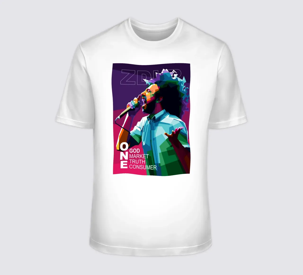 UN SEUL DIEU, UN SEUL MARCHÉ, UNE SEULE VÉRITÉ, UN SEUL CONSOMMATEUR. t-shirt de Alkahfsmart