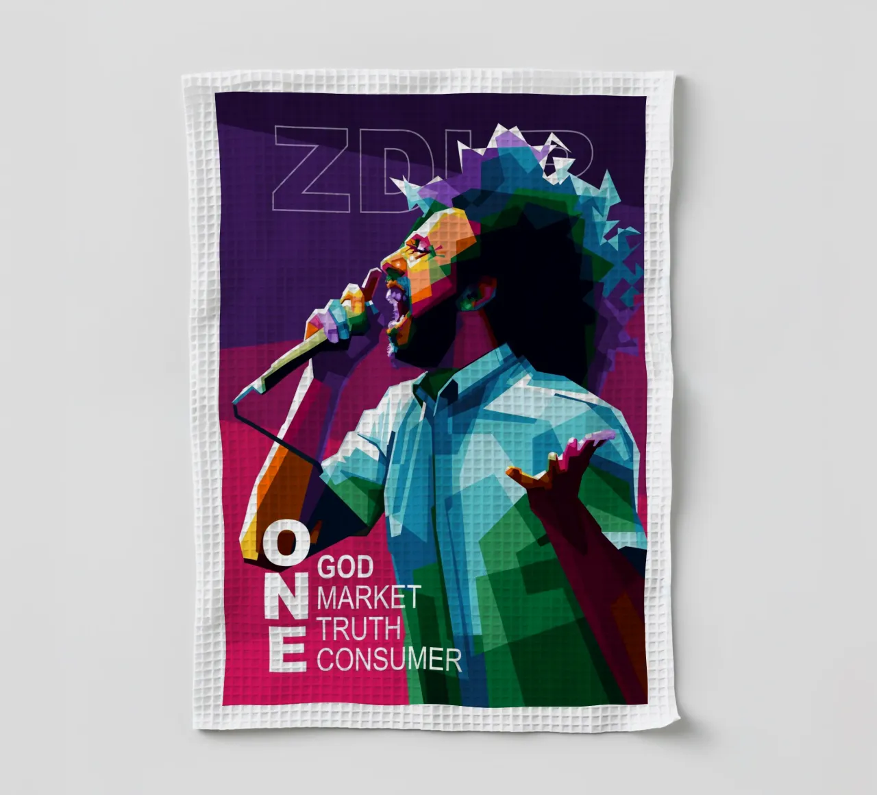 UN SEUL DIEU, UN SEUL MARCHÉ, UNE SEULE VÉRITÉ, UN SEUL CONSOMMATEUR. torchon de Alkahfsmart