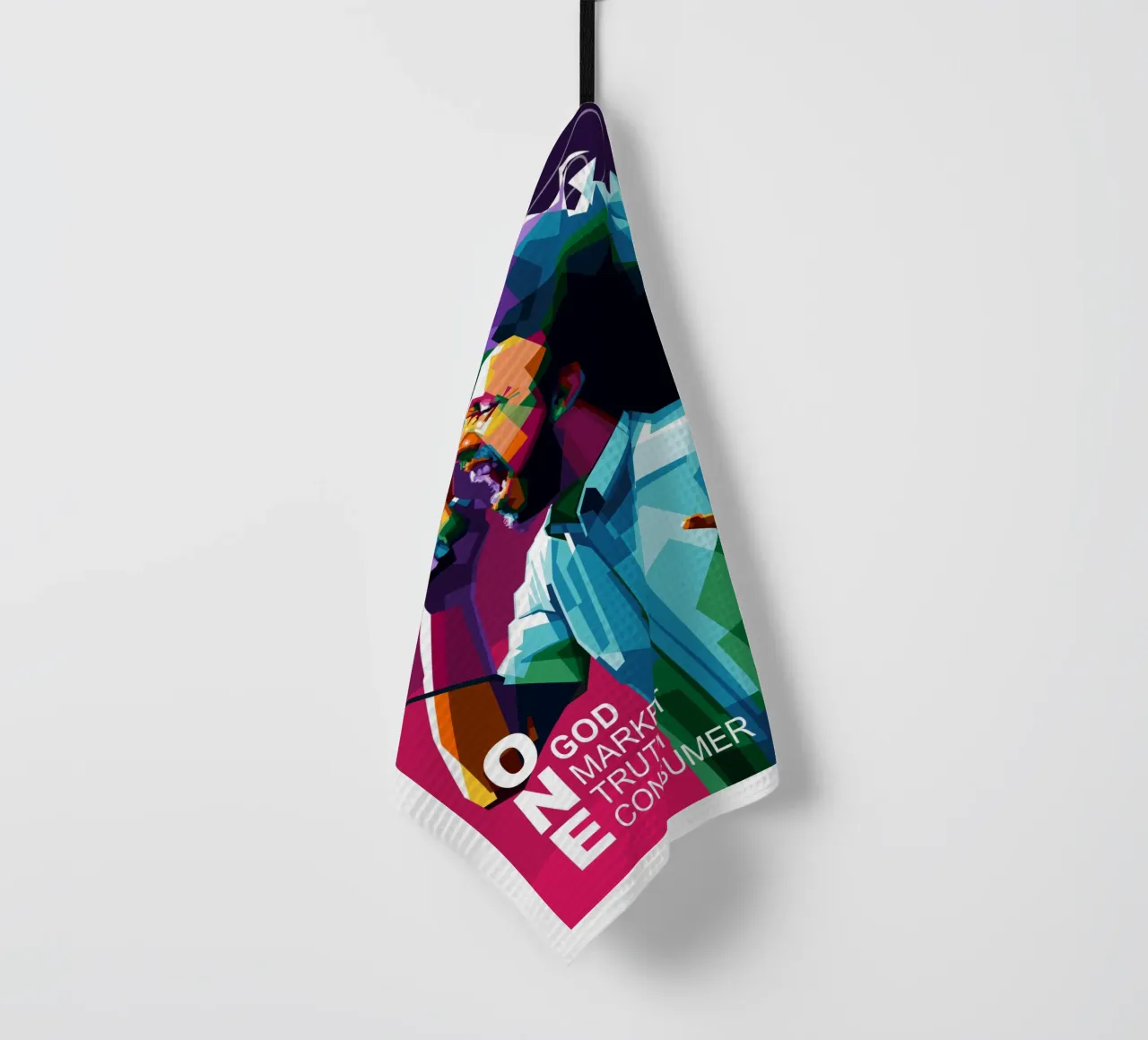 UN SEUL DIEU, UN SEUL MARCHÉ, UNE SEULE VÉRITÉ, UN SEUL CONSOMMATEUR. torchon de Alkahfsmart