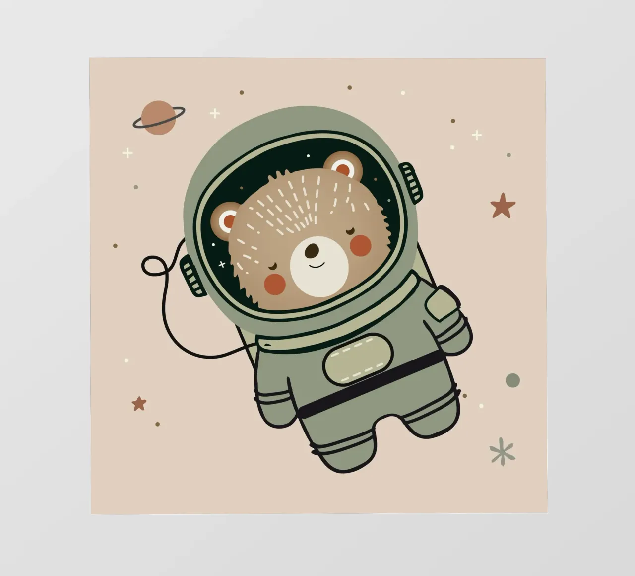 Piccolo orso astronauta - Illustrazione spaziale carina pellicola backlit da namosh