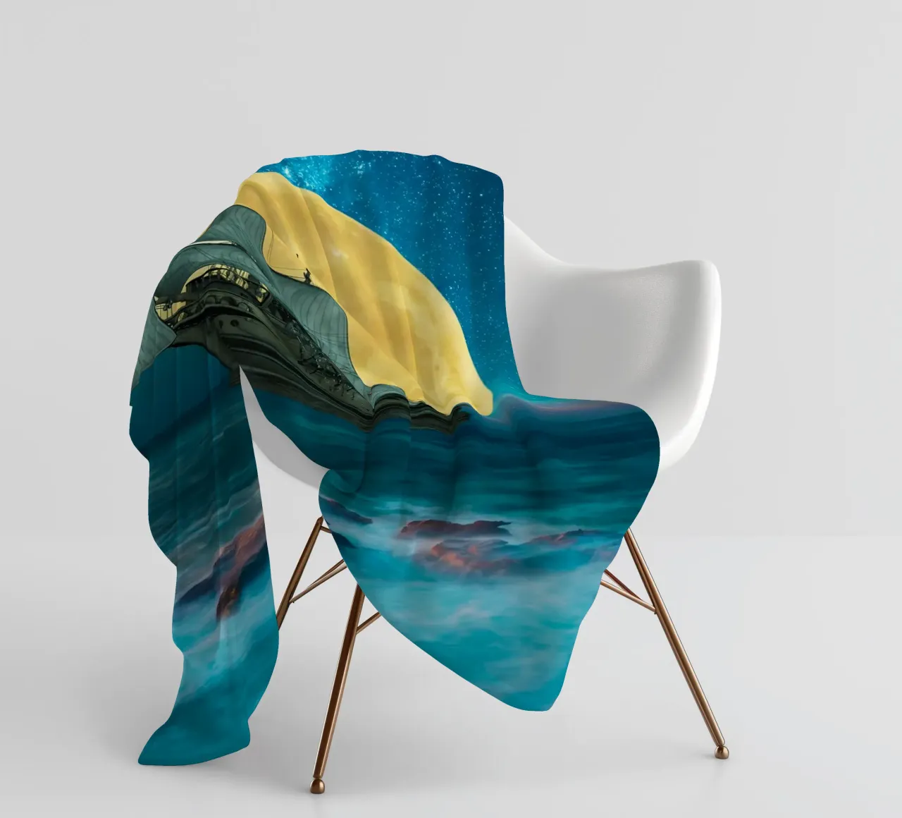 Sailing Under the Full Moon fleece blanket by Berwies Artwork