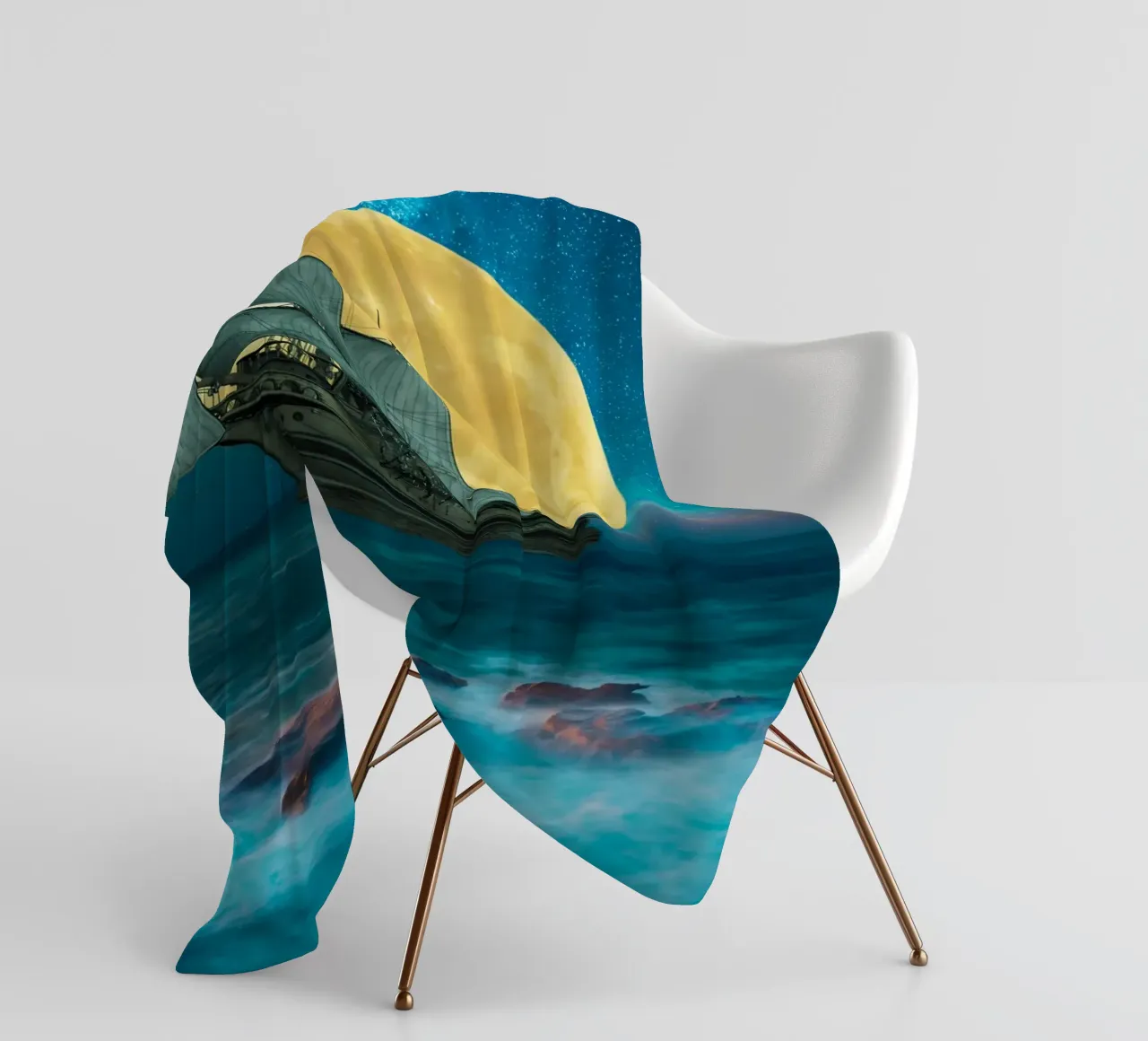 Sailing Under the Full Moon fleece blanket by Berwies Artwork