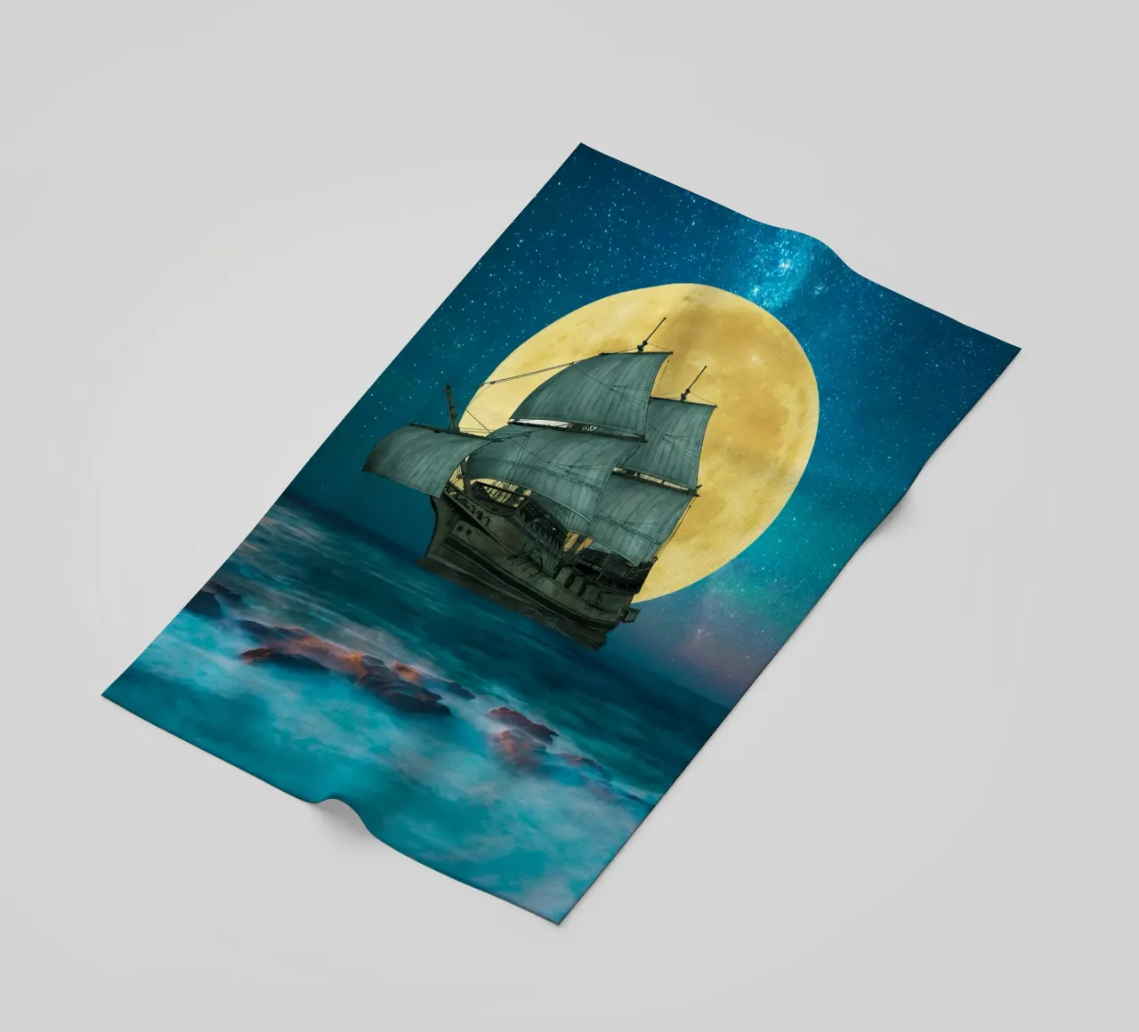 Navigare con la luna piena telo mare da Berwies Artwork