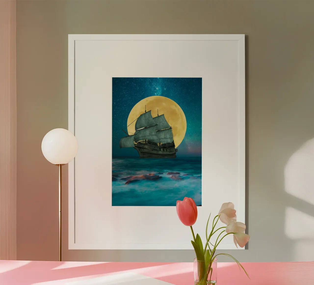Navigare con la luna piena carta hahnemühle da Berwies Artwork