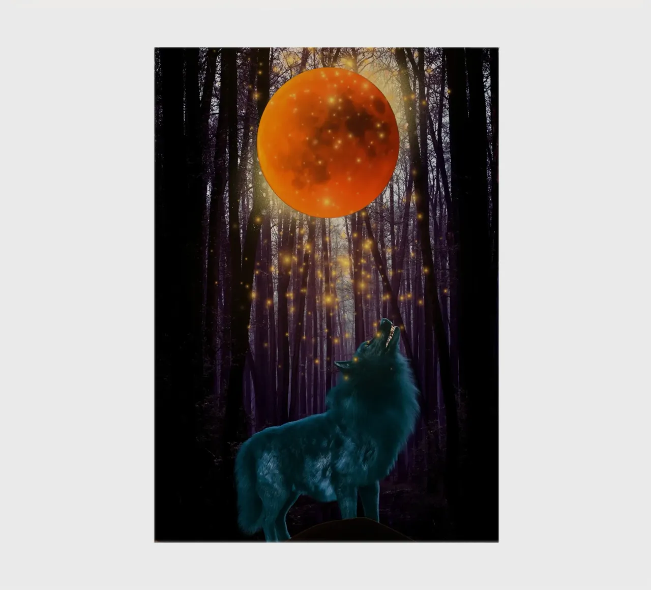 Wolf Howling at red Moon notebook by Berwies Artwork