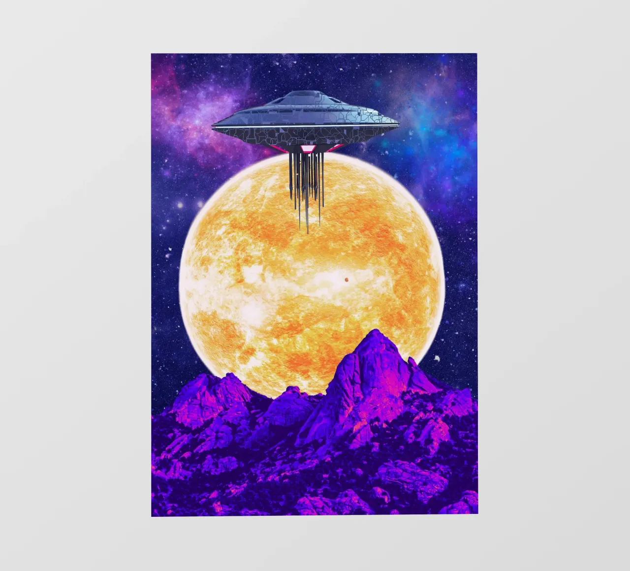 UFO sopra il sole telo in pvc da Berwies Artwork