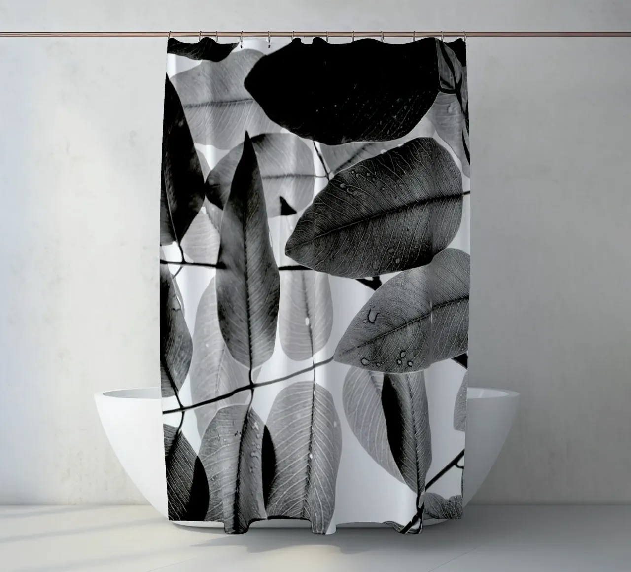 Experiments with Leaves 2 shower curtain by Tal Paz-Fridman