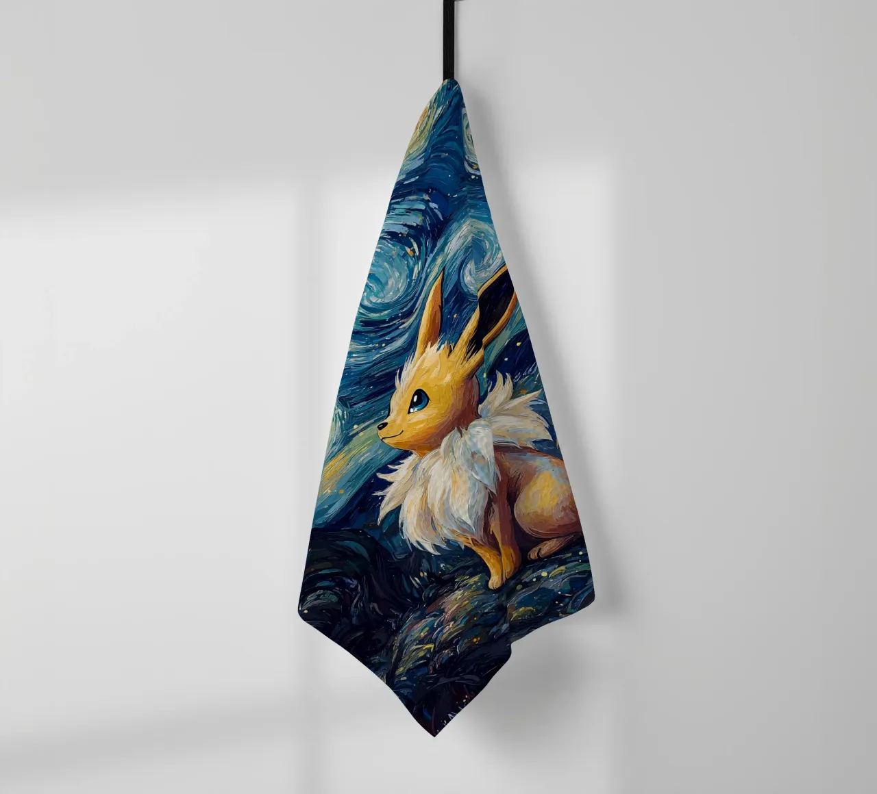 Eevee Pokémon Starry Night tea towel by CreativeStudio