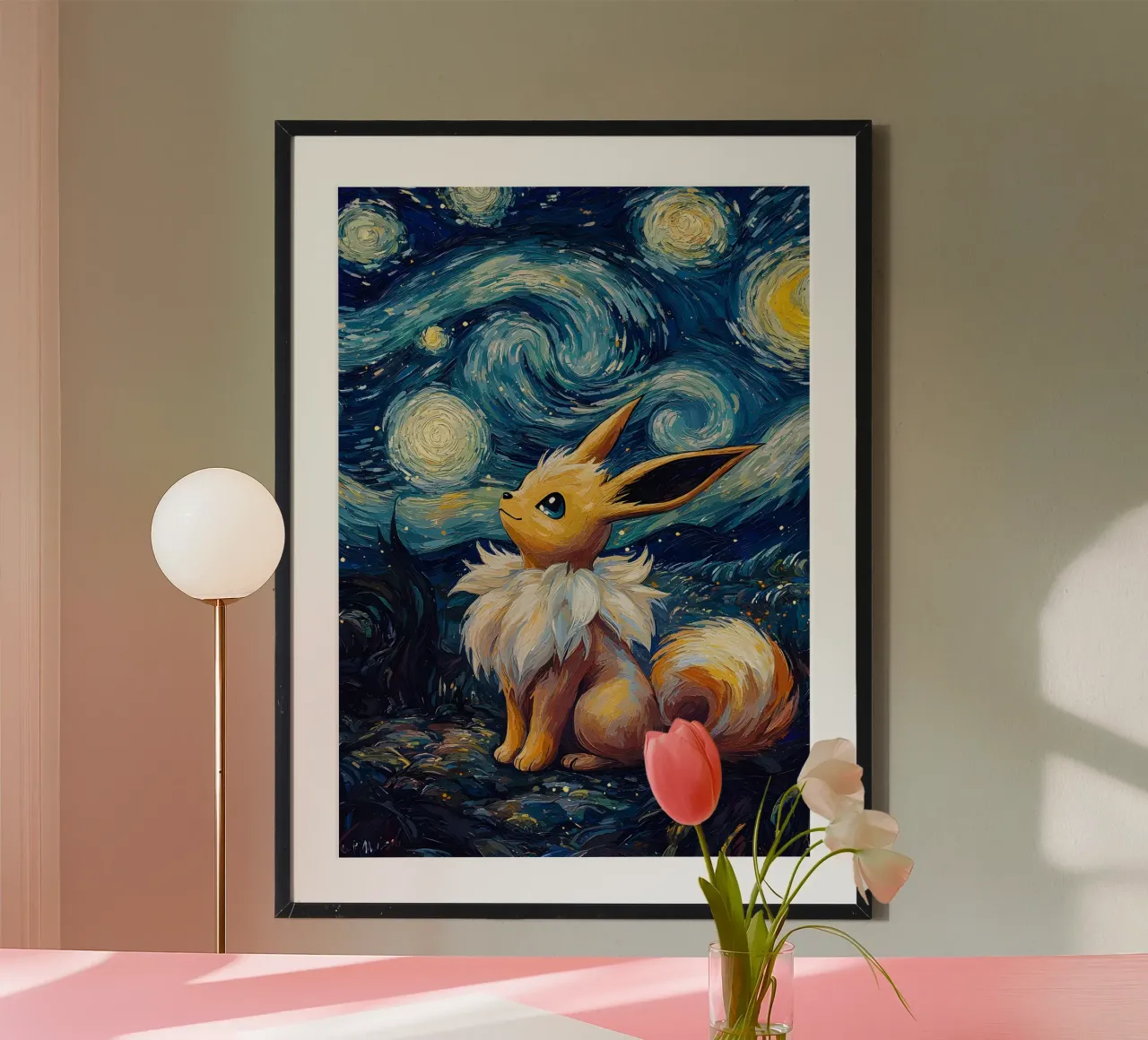 Eevee Pokémon Starry Night carta hahnemühle da CreativeStudio