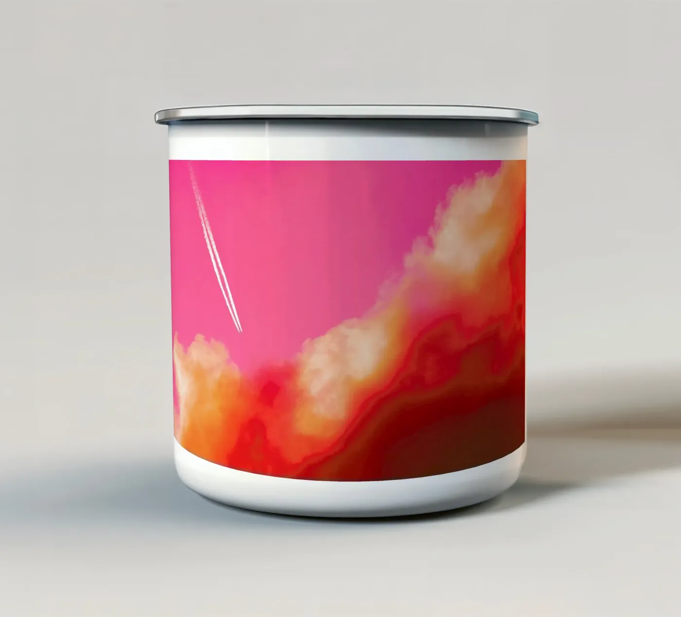 Escape enamel mug by Tal Paz-Fridman