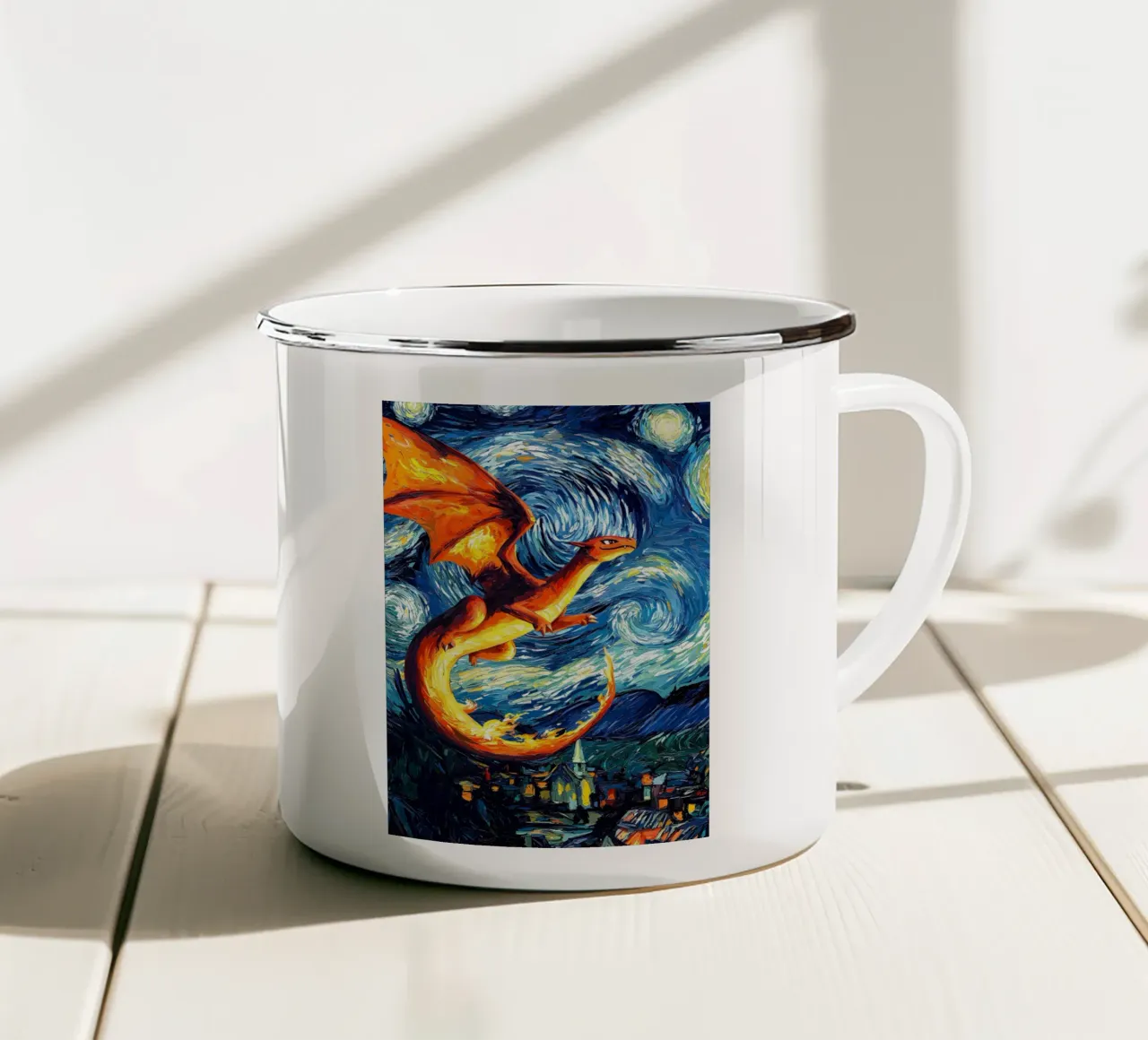 Charizard Pokémon Starry Night tazza in smalto da CreativeStudio