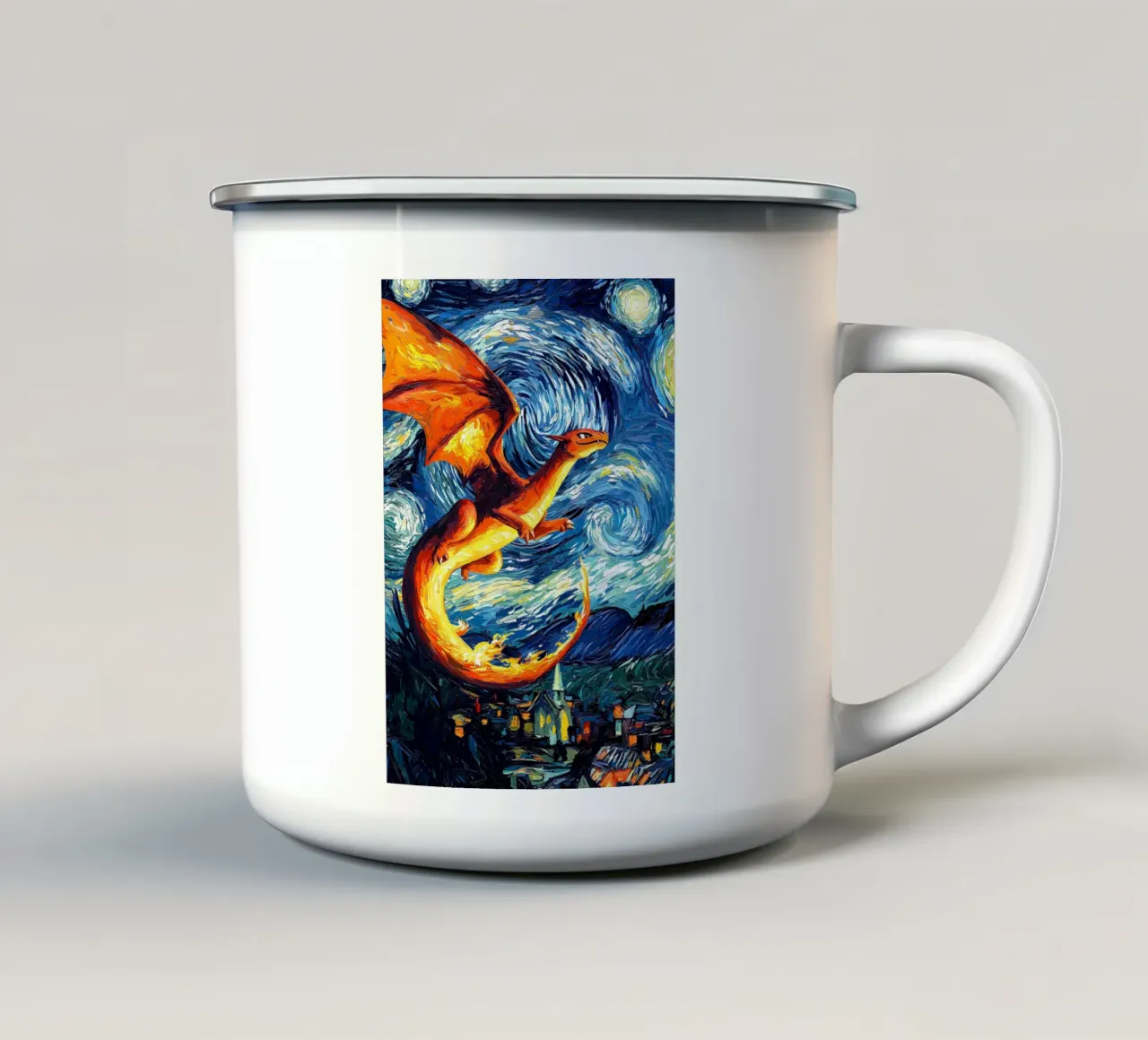 Charizard Pokémon Starry Night tazza in smalto da CreativeStudio