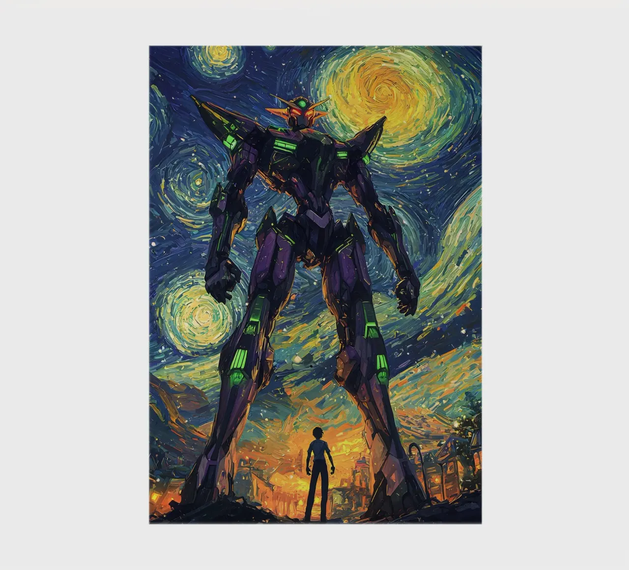 Eva-01 Neon Genesis Evangelion Starry Night notebook by CreativeStudio
