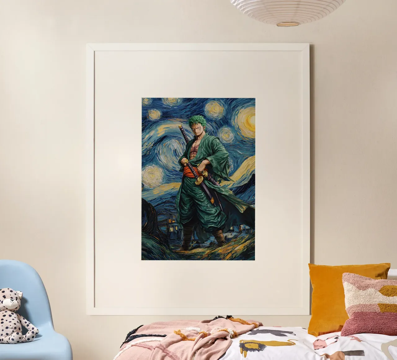 Roronoa Zoro One Piece Starry Night poster da CreativeStudio
