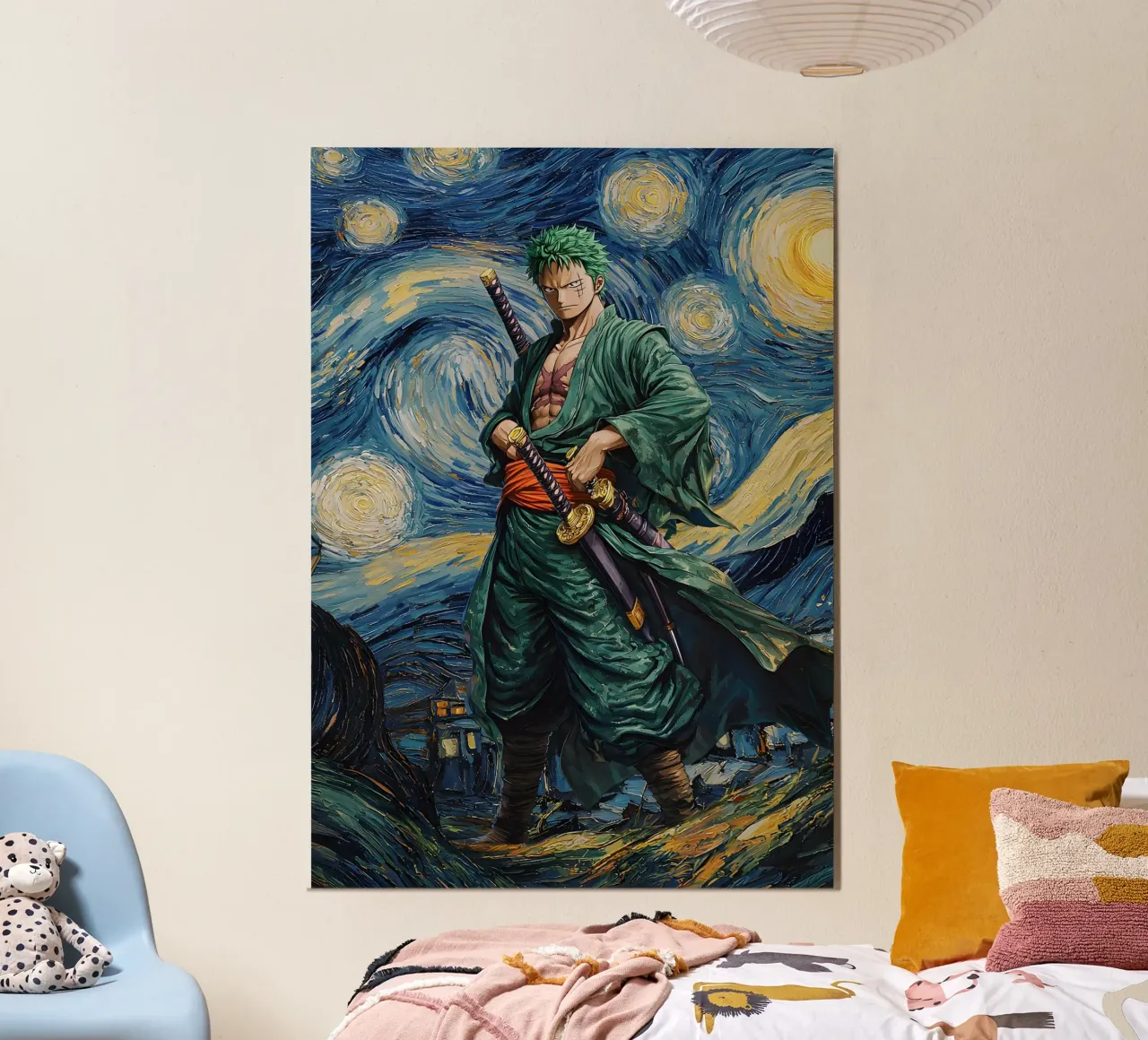 Roronoa Zoro One Piece Starry Night poster da CreativeStudio