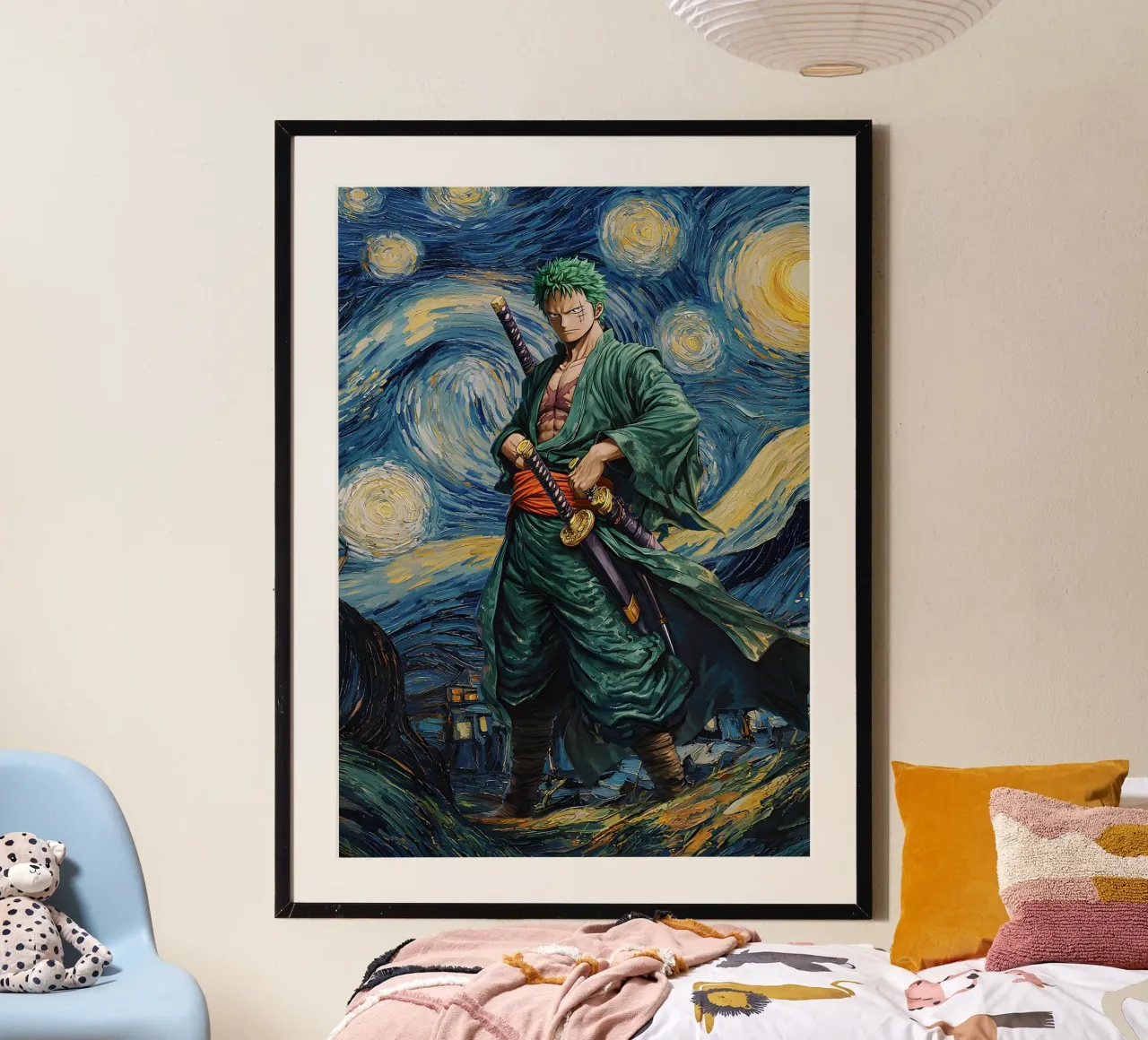 Roronoa Zoro One Piece Starry Night poster da CreativeStudio