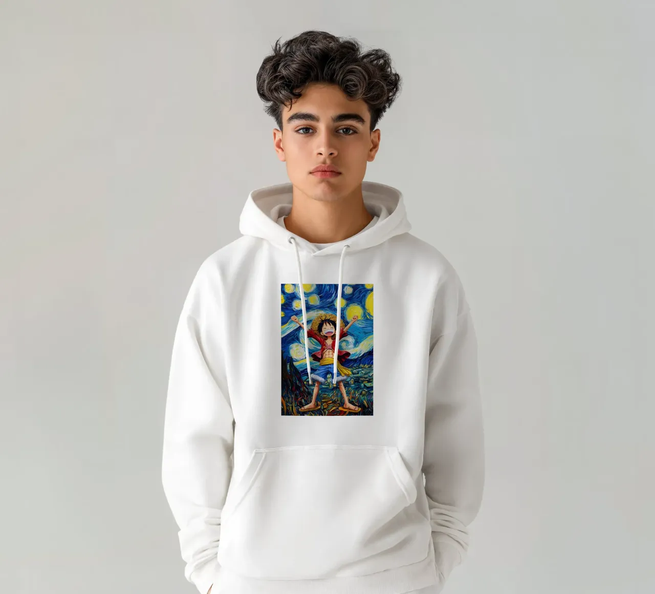 Monkey D. Luffy One Piece Starry Night felpa con cappuccio da CreativeStudio