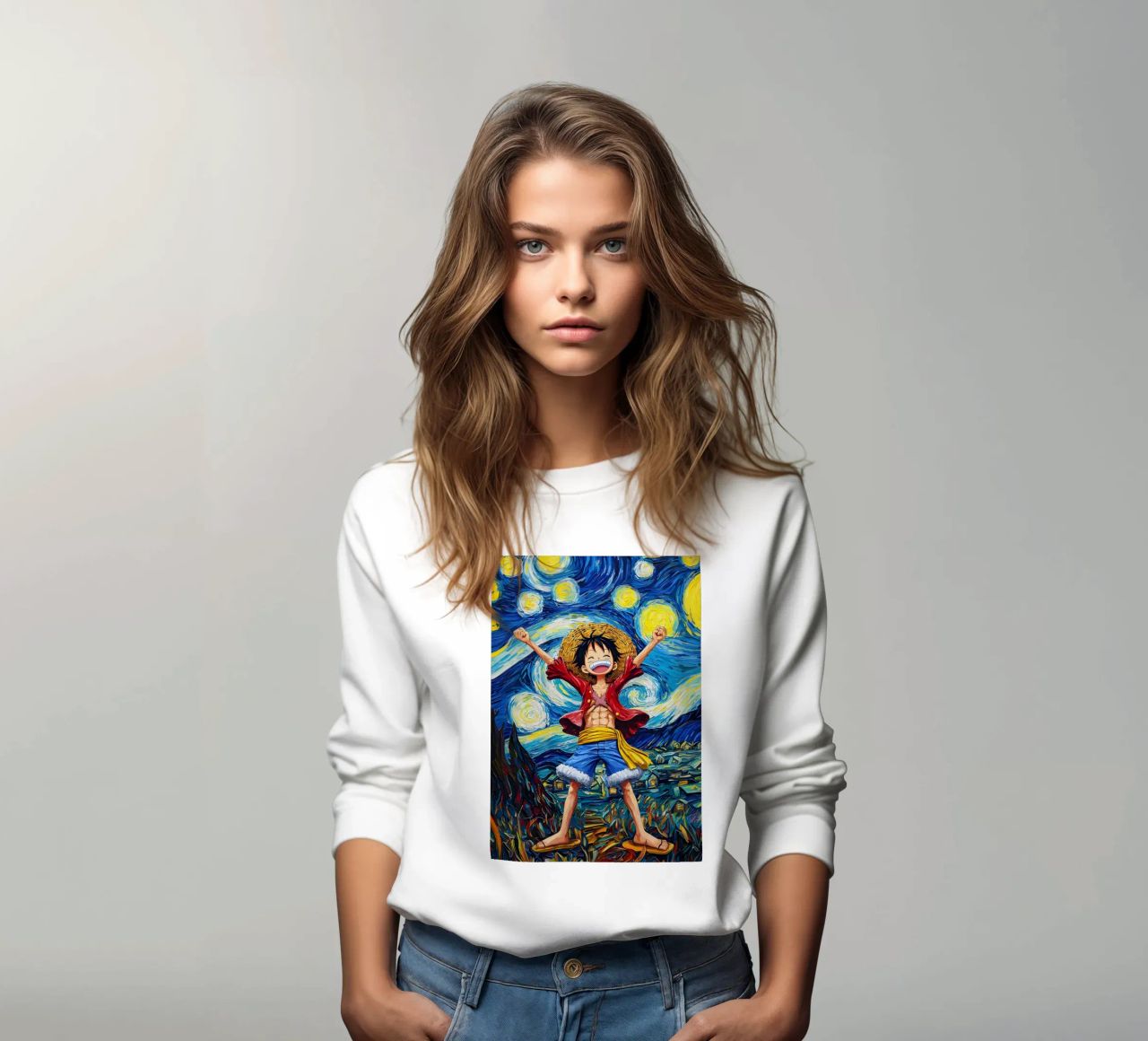 Monkey D. Luffy One Piece Starry Night sweatshirt by CreativeStudio