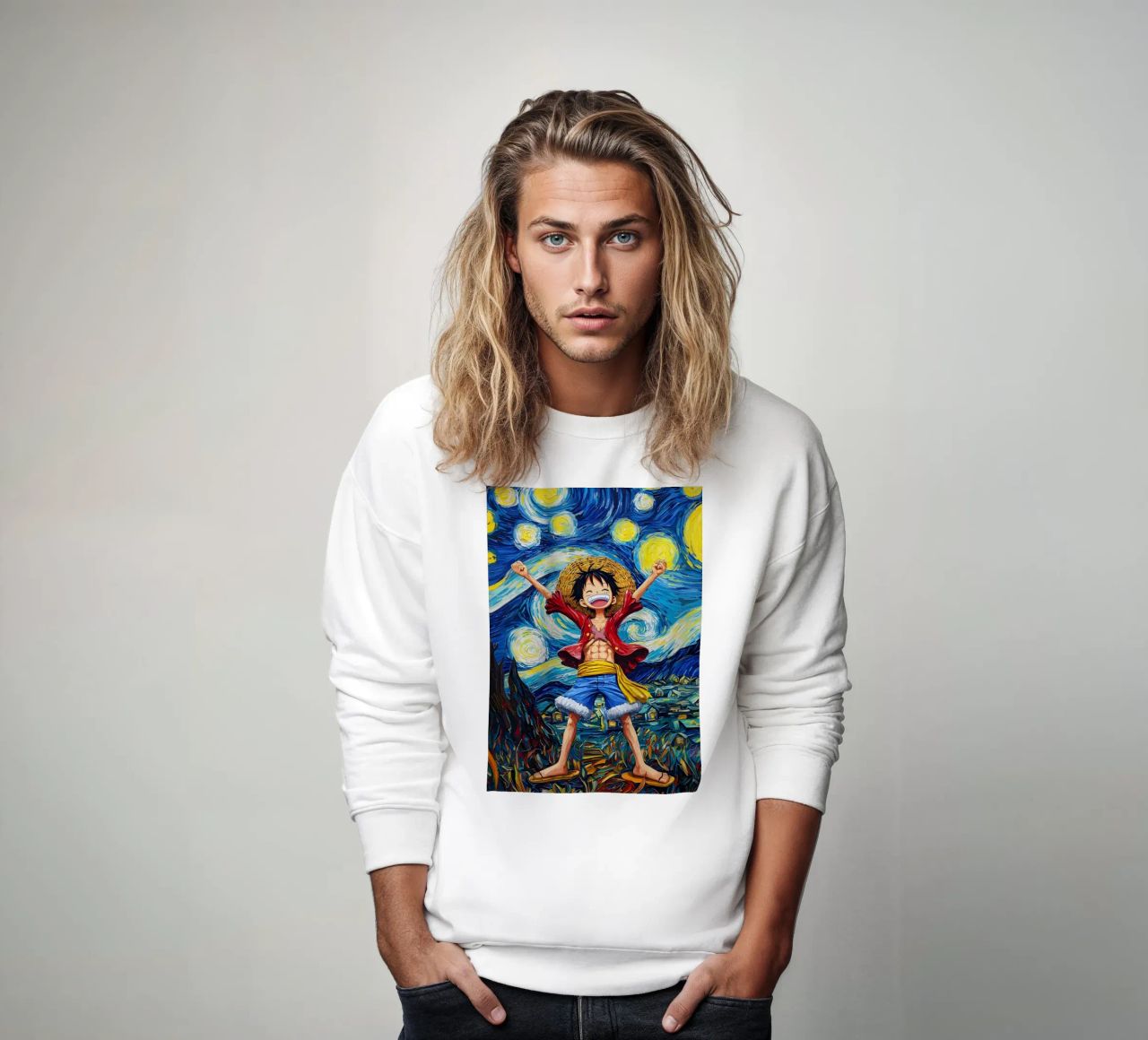 Monkey D. Luffy One Piece Starry Night sweatshirt by CreativeStudio