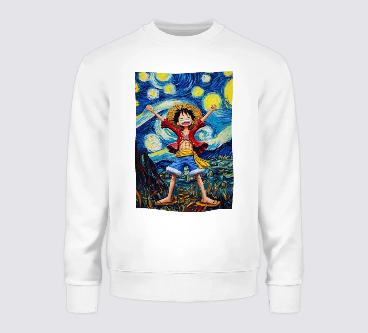 Monkey D. Luffy One Piece Starry Night felpa da CreativeStudio