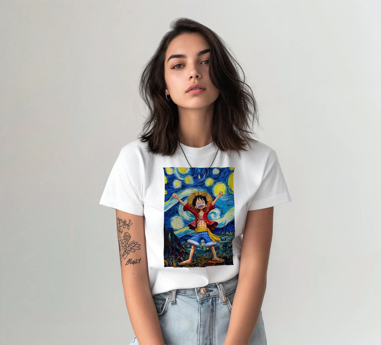 Monkey D. Luffy One Piece Starry Night t-shirt by CreativeStudio