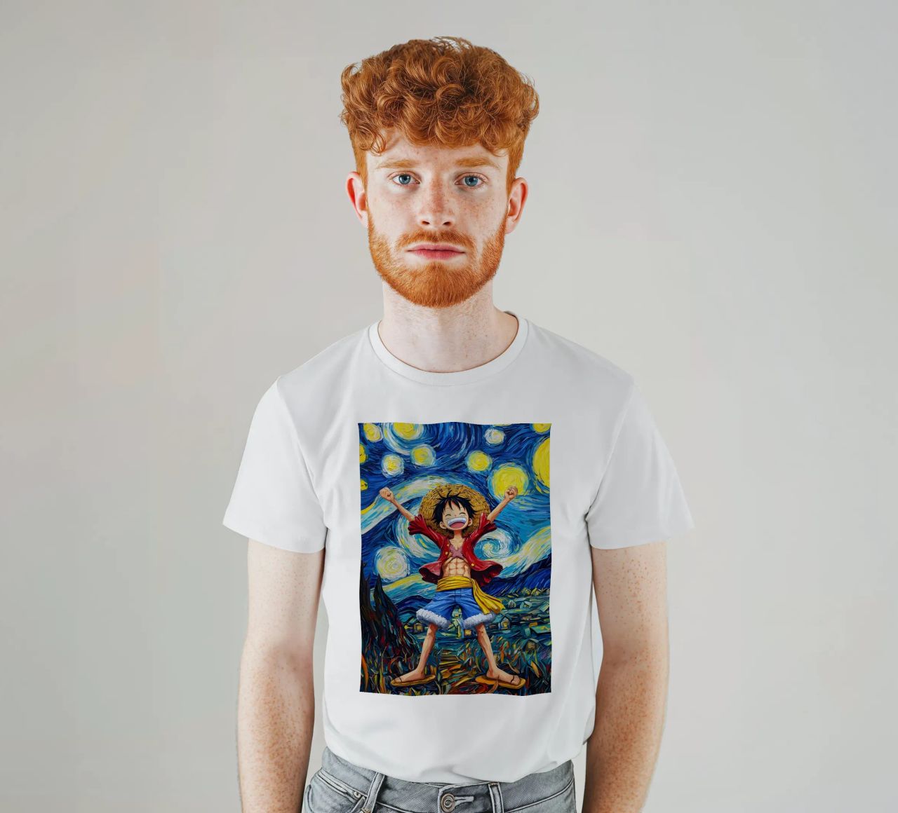 Monkey D. Luffy One Piece Starry Night t-shirt by CreativeStudio