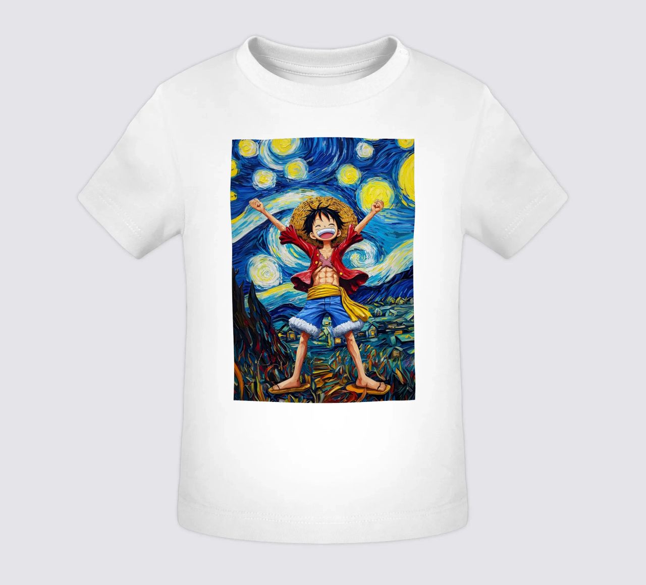 Monkey D. Luffy One Piece Starry Night baby t-shirt by CreativeStudio