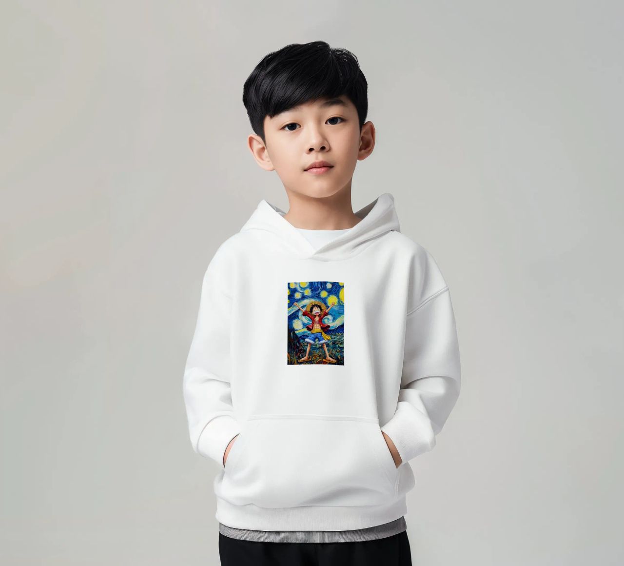 Monkey D. Luffy One Piece Starry Night kids hoodie by CreativeStudio