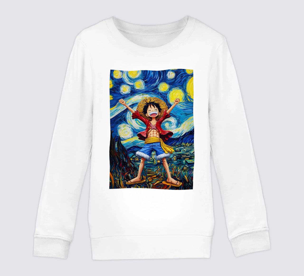 Monkey D. Luffy One Piece Starry Night kids sweatshirt by CreativeStudio