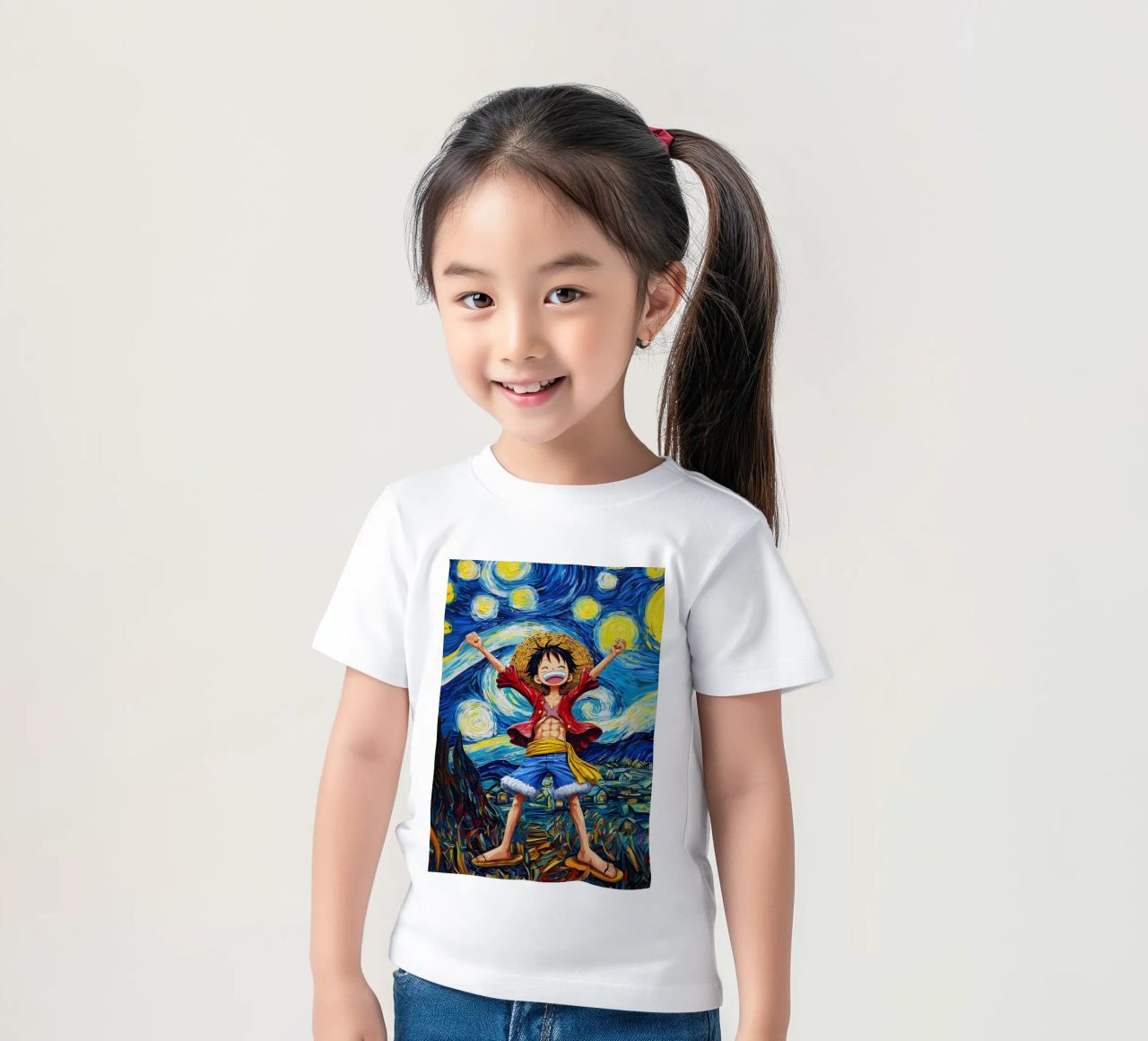 Monkey D. Luffy One Piece Starry Night kids t-shirt by CreativeStudio