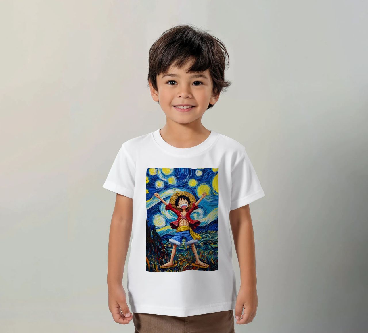 Monkey D. Luffy One Piece Starry Night kids t-shirt by CreativeStudio