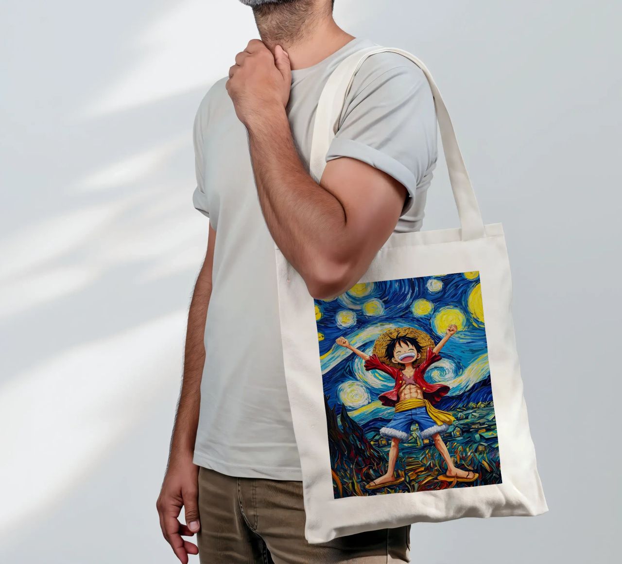 Monkey D. Luffy One Piece Starry Night tote bag by CreativeStudio