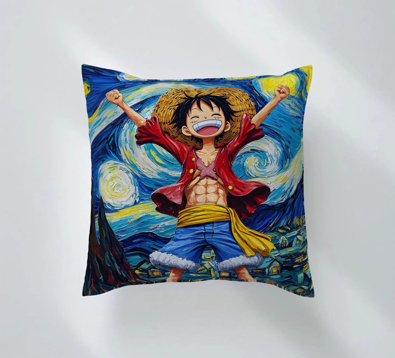 Monkey D. Luffy One Piece Starry Night decorative cushion by CreativeStudio